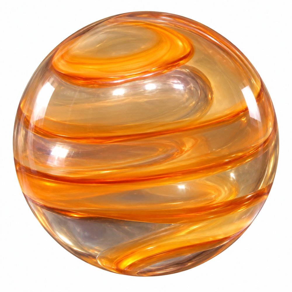 Amber Swirl Glass Marble