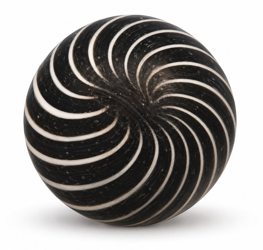 Black And Cream Spiral Marble