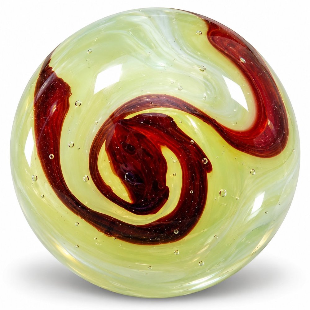 Burgundy Swirl Glass Marble