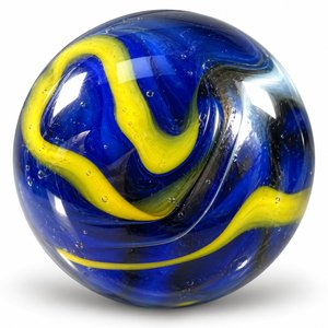 Cobalt And Lemon Swirl Marble