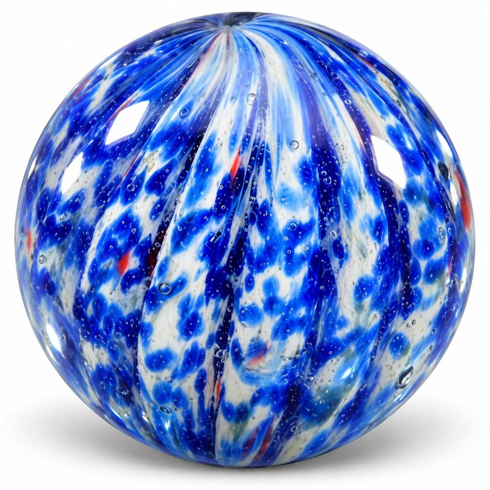 Cobalt Blue Swirled Glass Marble