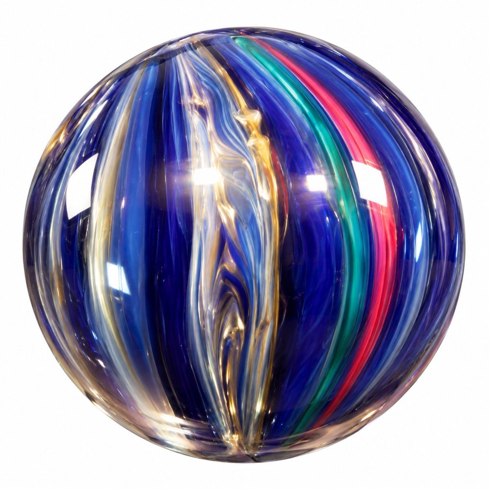 Cobalt Swirl Glass Marble