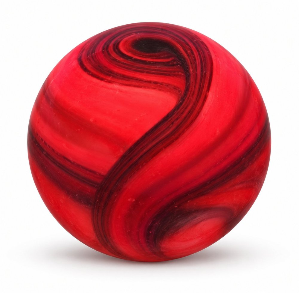 Crimson Swirl Glass Marble