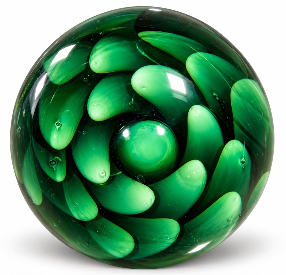 Emerald Swirl Glass Marble