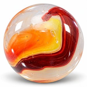 Flame Swirl Glass Marble