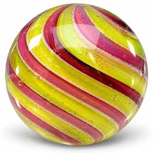Glittering Lime And Magenta Glass Marble