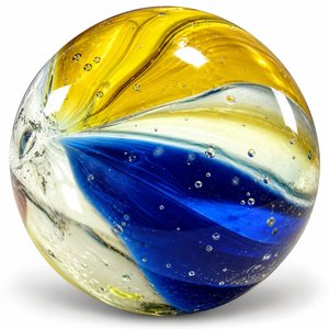 Golden Blue Swirl Glass Marble