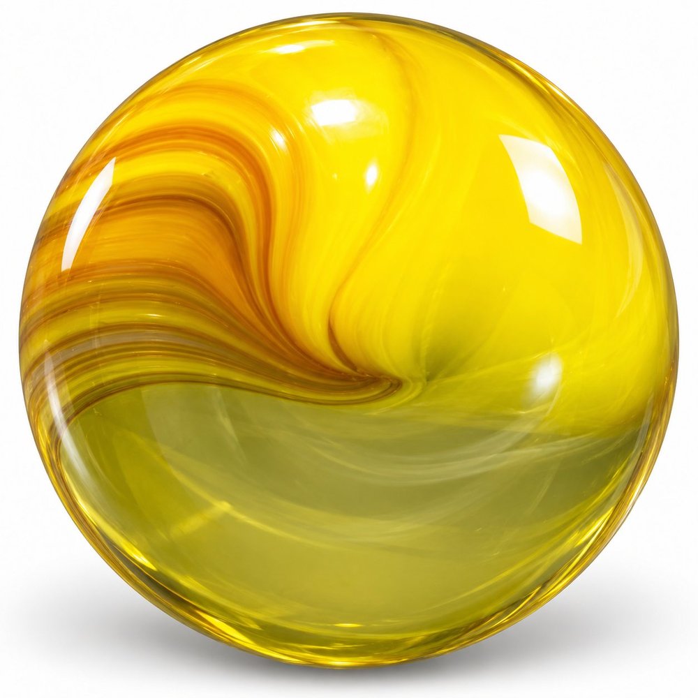 Golden Swirl Glass Marble