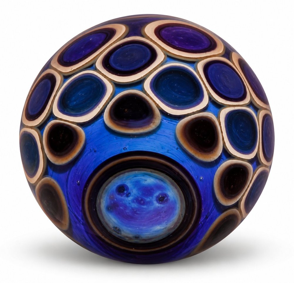 Intricate Blue And Purple Glass Marble