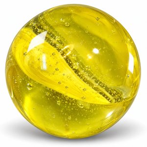 Lemon Yellow Swirl Glass Marble