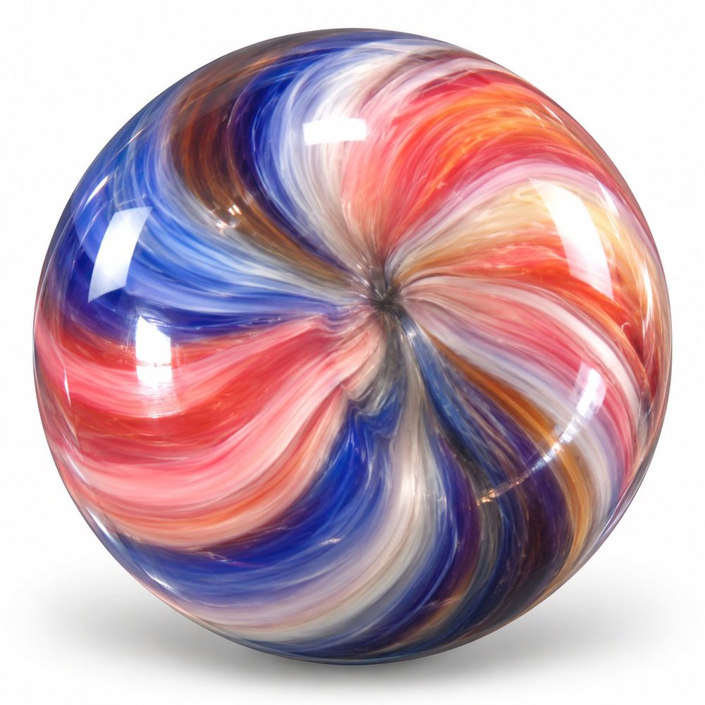 Polished Swirling Glass Marble