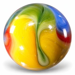 Rainbow Swirl Glass Marble