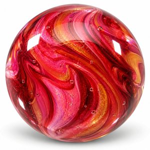 Ruby Swirl Glass Marble