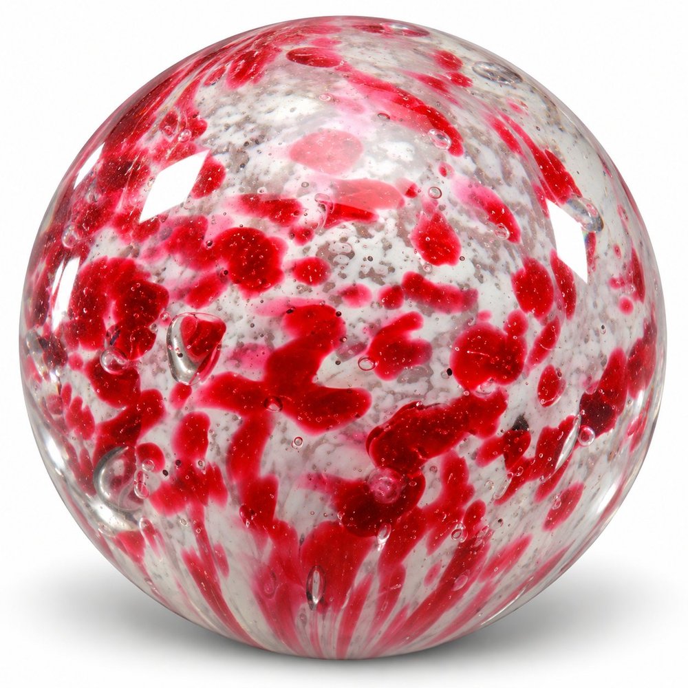 Ruby Swirled Pearl Glass Marble