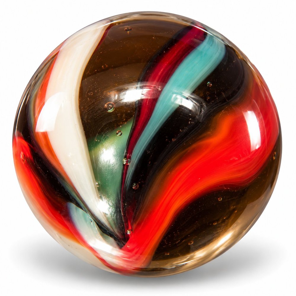 Swirled Amber Glass Marble