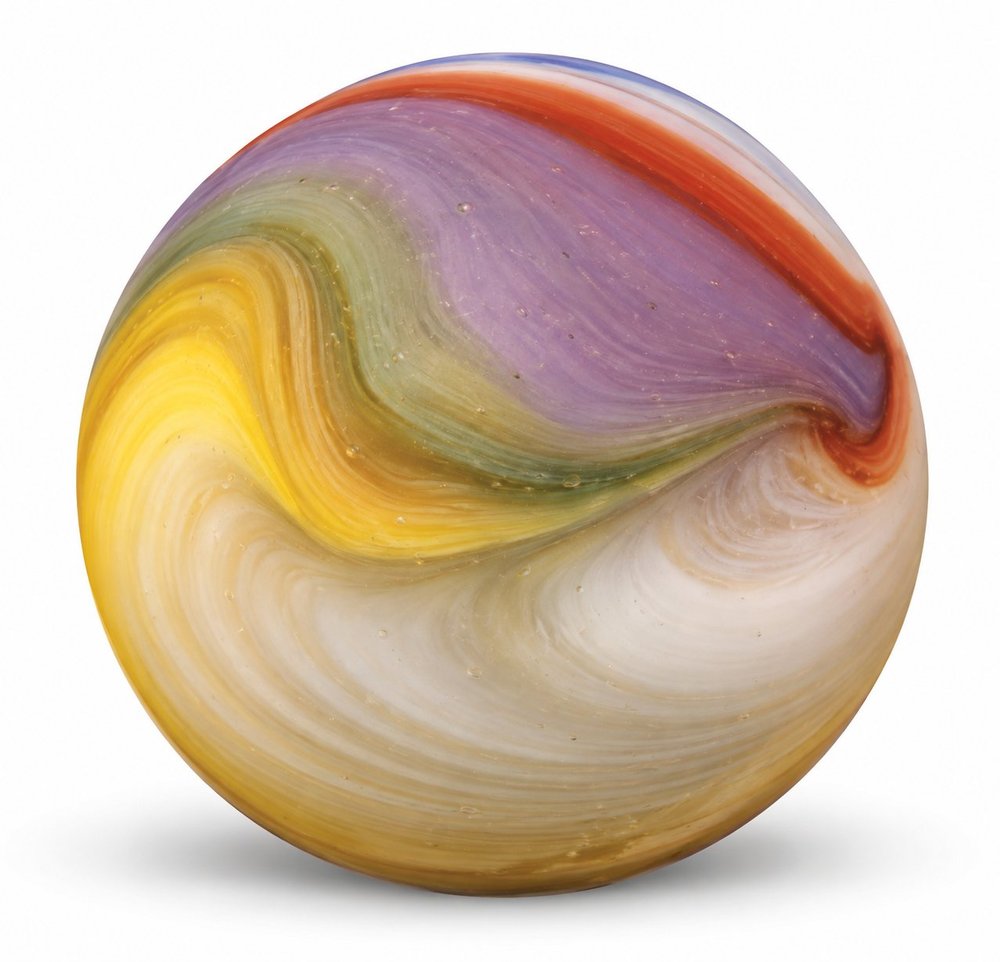 Swirled Lavender And Golden Glass Marble