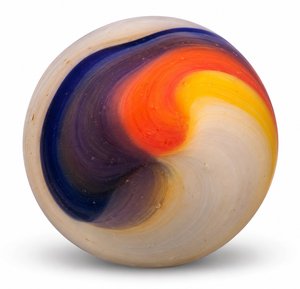 Swirling Purple And Amber Glass Marble