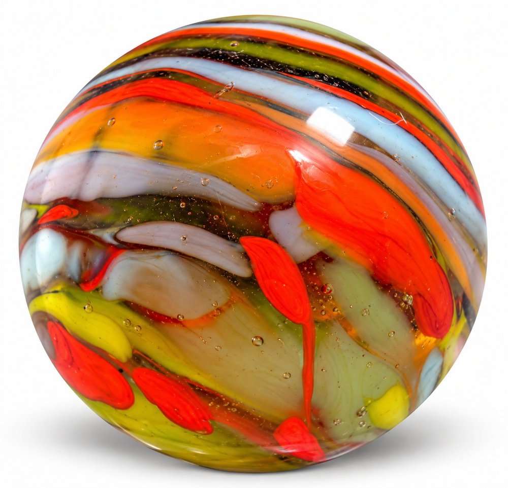Vibrant Swirled Glass Marble