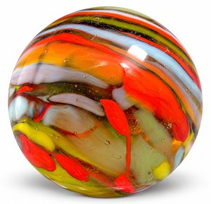Vibrant Swirled Glass Marble