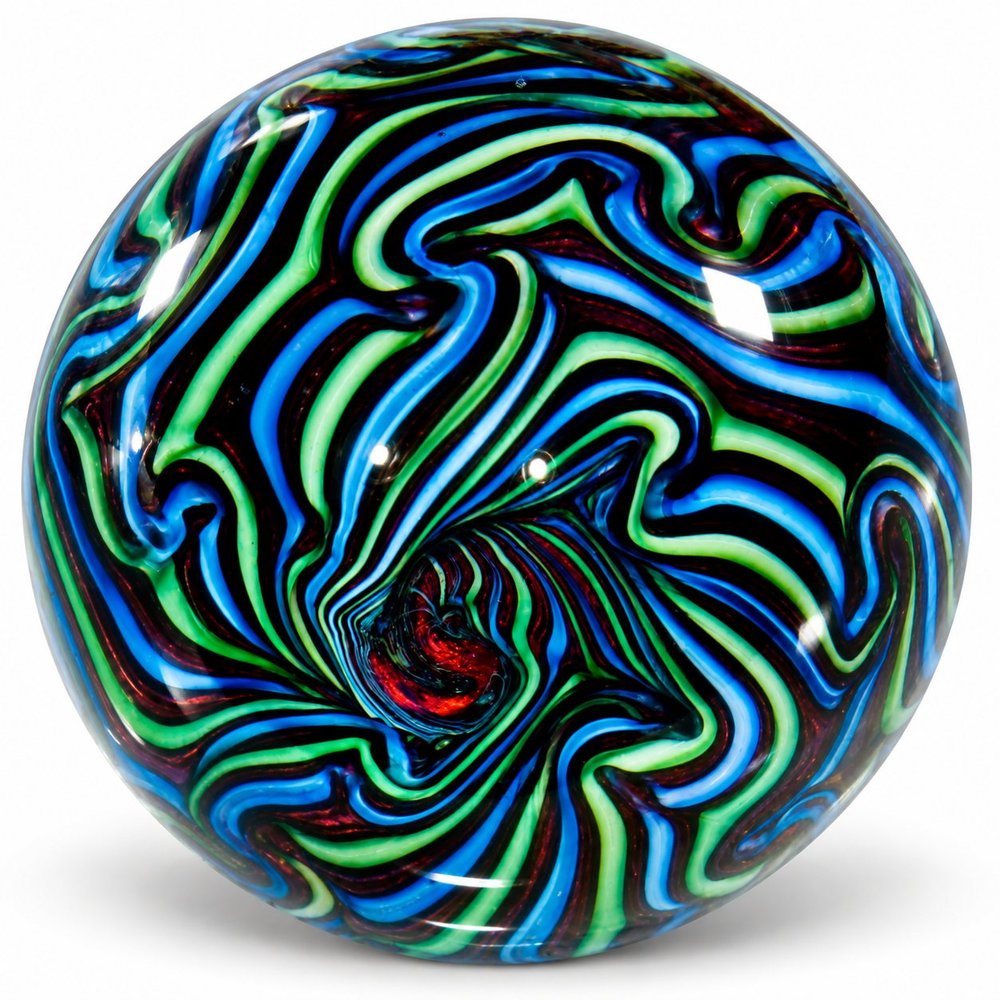 Vivid Psychedelic Swirl Glass Marble